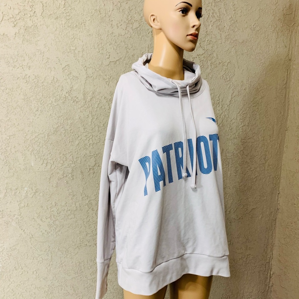 New England Patriots Lightweight Jersey Knit Funnel Neck Sweater Size L - Picture 6 of 13